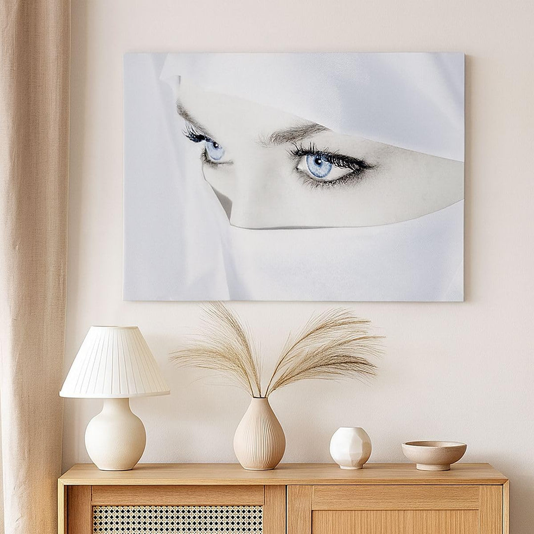 Bilder auf Leinwand 100x70cm Leinwandbild Schönheit Gesicht Mädchen Mode Gross Wanddeko Bild Schlafz