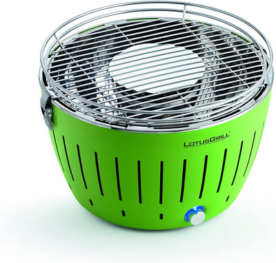 LotusGrill Starter-Set Classic 1x Grill Limettengrün USB-Anschluss, 1x Buchenholzkohle 2,5 kg, 1x Br