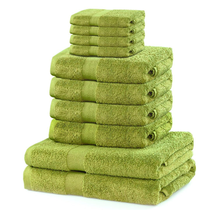 DecoKing 10er Set Baumwolle Qualität 525g/m² 4 Gästehandtücher 30x50 cm 4 Handtücher 50x100 cm und 2