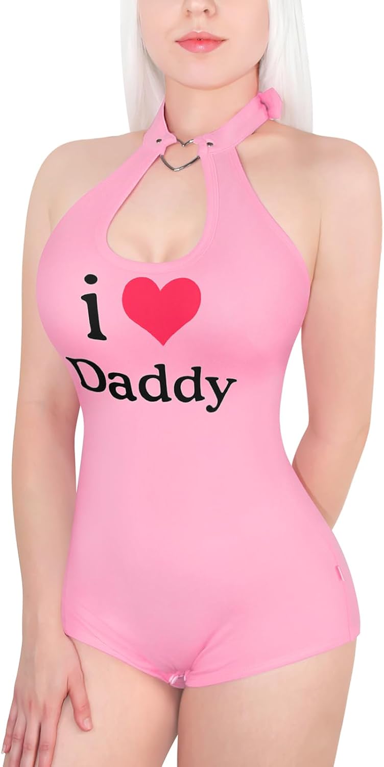 LittleForBig Baumwolle Strampler Onesie Pyjamas Bodysuit - I love Daddy Muster Schwarz-1 L, Schwarz-