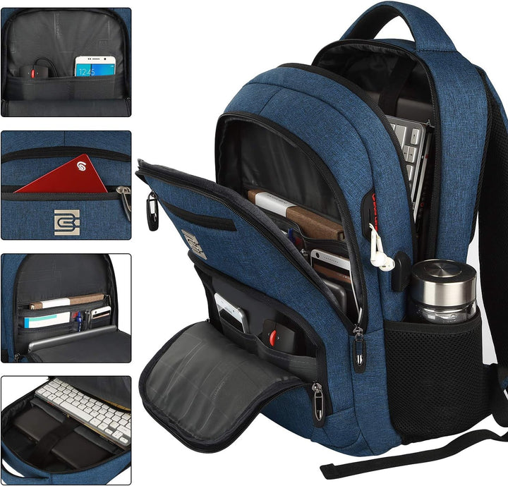 marcello Rucksack Damen,Laptop Rucksäcke mit USB-Ladeanschluss für Arbeit Schule Uni Schulrucksack f