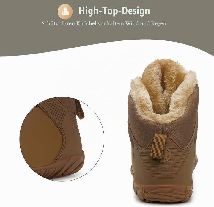 Sisttke Barfussschuhe Herren Damen Winter Gefüttert Wasserdicht Winterschuhe Outdoor rutschfeste Sch