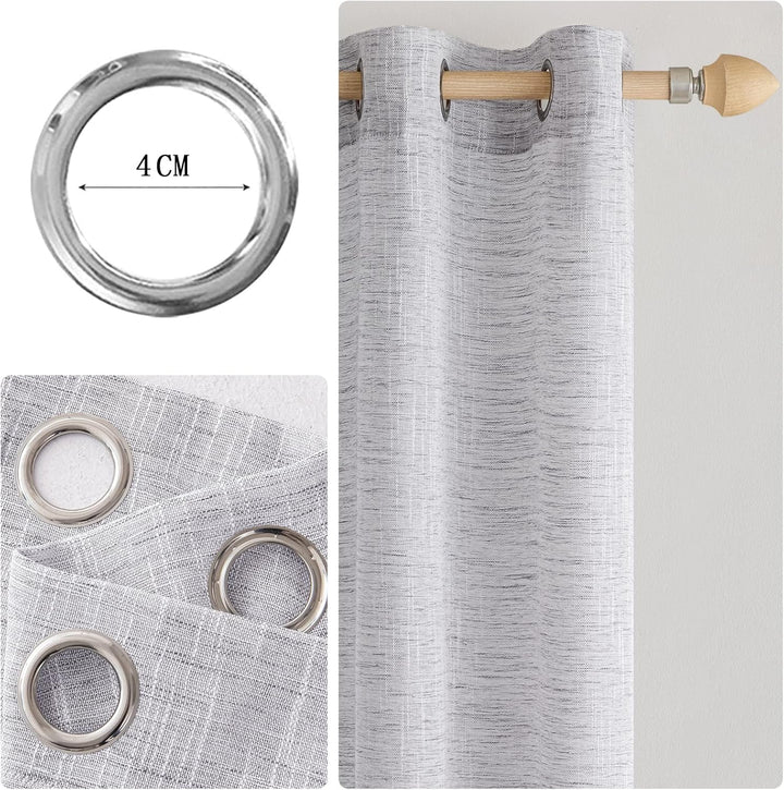 MIULEE Vorhang Gardinen Leinen mit ösen Voile Vorhänge Leinenoptik Gardinen Wohnzimmer Modern Fenste