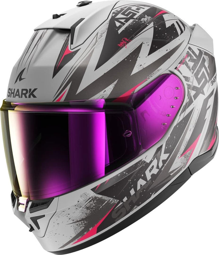 Shark D-Skwal 3 Blast-R Mat Silver Violet Black SVK Full Face Helmet XS, XS