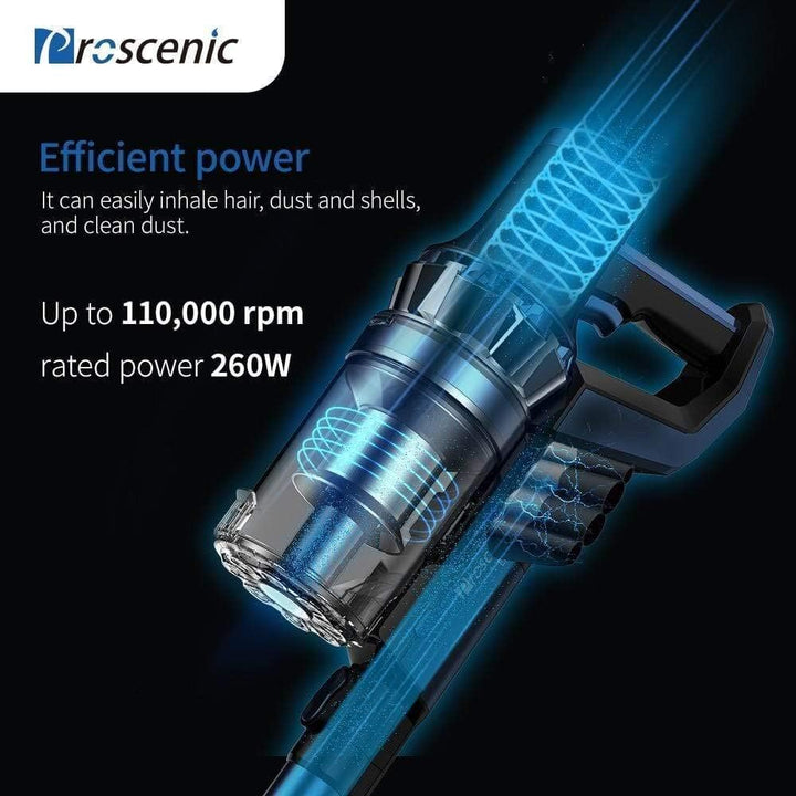 Proscenic P10 Akku Staubsauger, kabelloser Staubsauger mit 4 Saugstufen, 22,000 Pa Starke Saugleistu