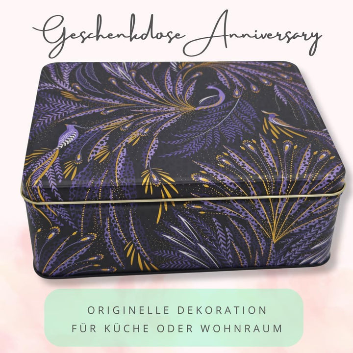 MediMuc Geschenkdose Design Sara Miller Liebevoll gestaltete rechteckige Vorratsdose Motiv Anniversa