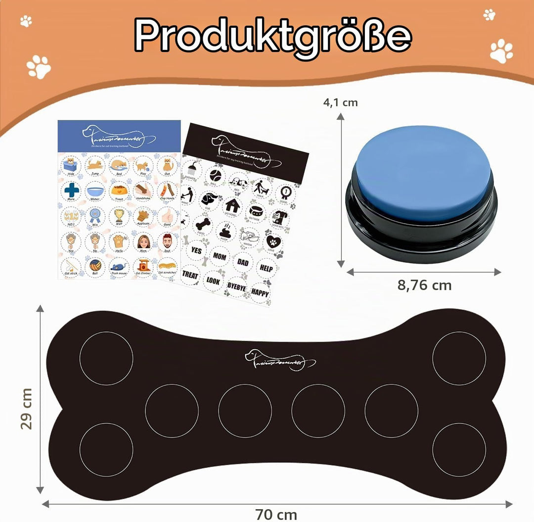 BUYVIKAY Satz von 8 Farben Hundeknöpfe,Hunde Button,Haustierknöpfe für die Kommunikation, beschreibb