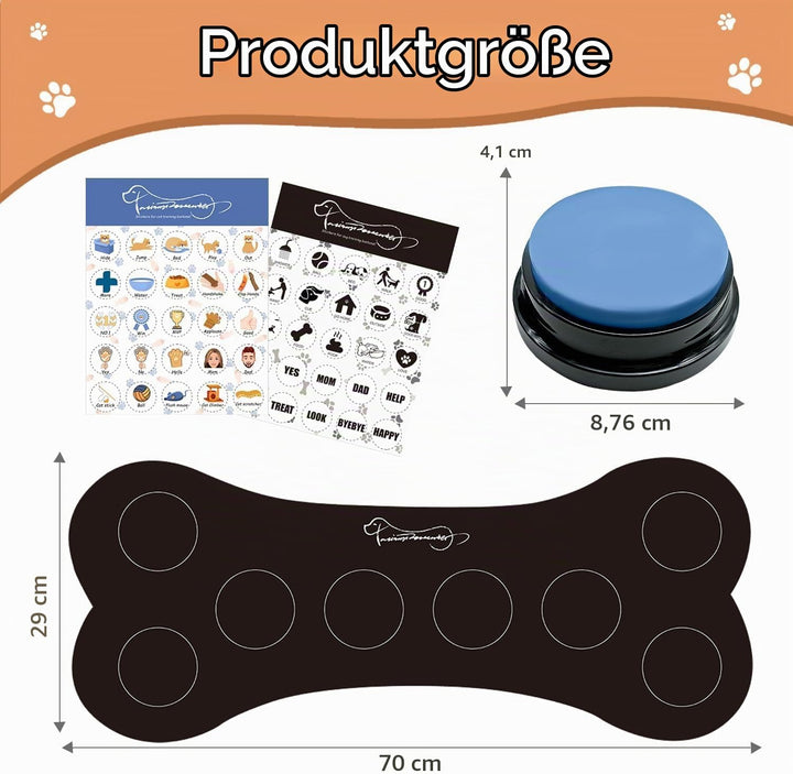 BUYVIKAY Satz von 8 Farben Hundeknöpfe,Hunde Button,Haustierknöpfe für die Kommunikation, beschreibb