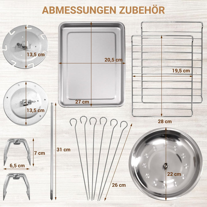 Syntrox Germany Backofen + Dönergrill Lugo 2 in 1, Heizofen, Gyrosgrill, Hähnchengrill, Drehspiess (
