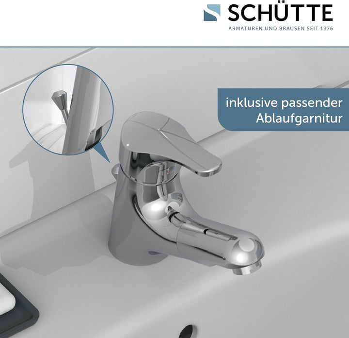 ATTICA 22150 Waschtischarmatur Bad, Wasserhahn mit Haarbrause, Badarmatur mit ausziehbarer Brause zu