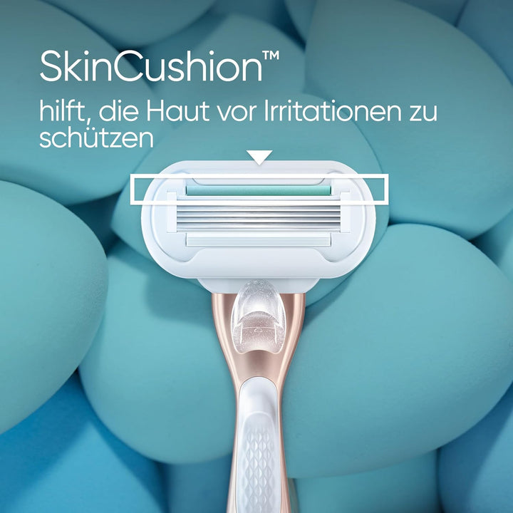 Gillette Venus Deluxe Smooth Sensitive Rosegold Rasierer Damen, Damenrasierer + 3 Rasierklingen mit