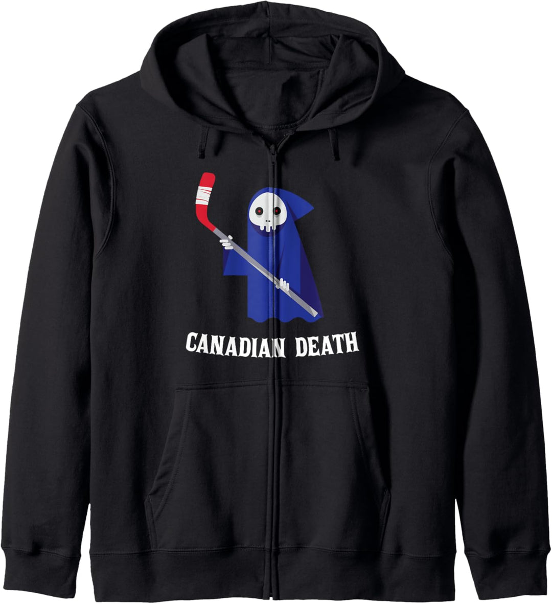 Canadian Death funny reaper with ice hockey player stick Kapuzenjacke