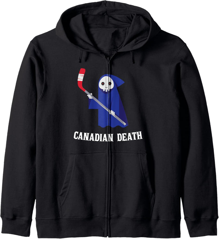 Canadian Death funny reaper with ice hockey player stick Kapuzenjacke