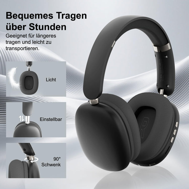 Bluetooth Over-Ear-Kopfhörer Kabellos, Hi-Fi Stereo mit Freisprechen, 30 Std Spielzeit, Sprachassist