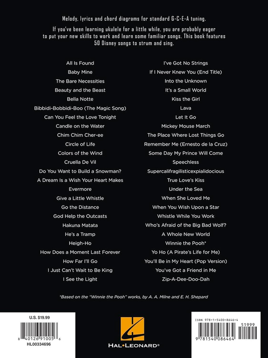 First 50 Disney Songs You Should Play on Ukulele Songbook, Taschenbuch