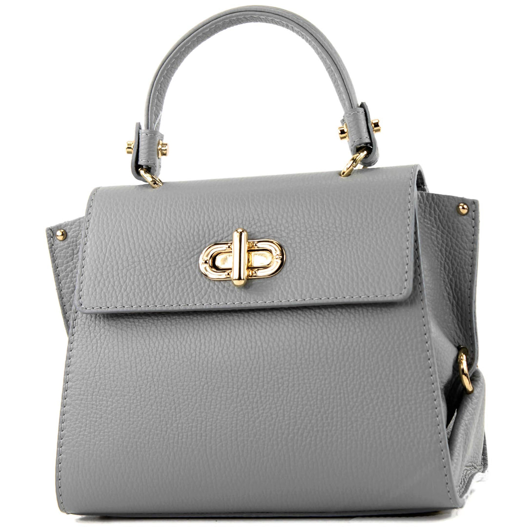 modamoda de - T182 - ital. Damen Henkeltasche Klein Leder Telegrau, Telegrau