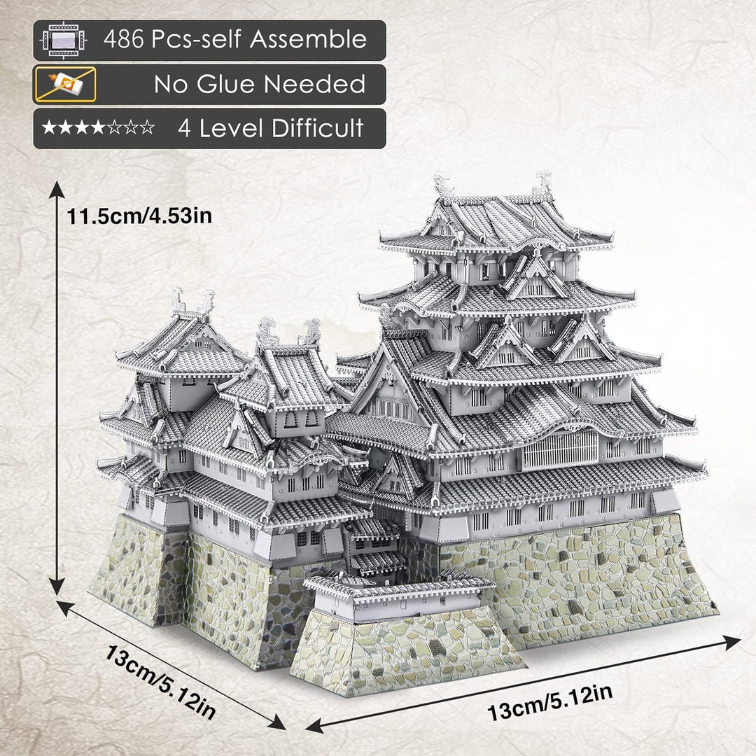 Piececool 3D Puzzle Metall Architecture Himeji-jo Japan, 3D Metall Puzzle Pierecool für 340 Edelstah