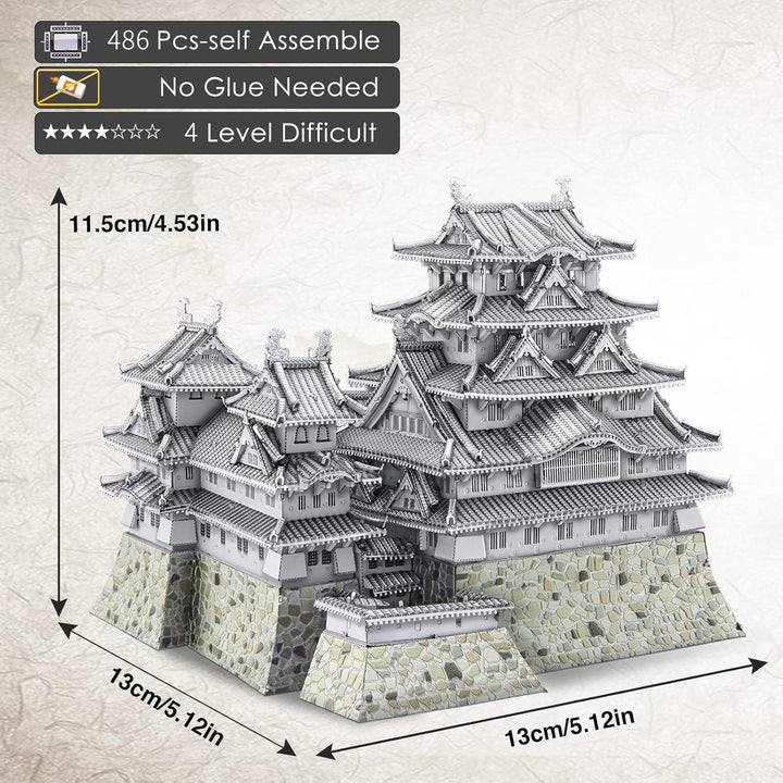 Piececool 3D Puzzle Metall Architecture Himeji-jo Japan, 3D Metall Puzzle Pierecool für 340 Edelstah