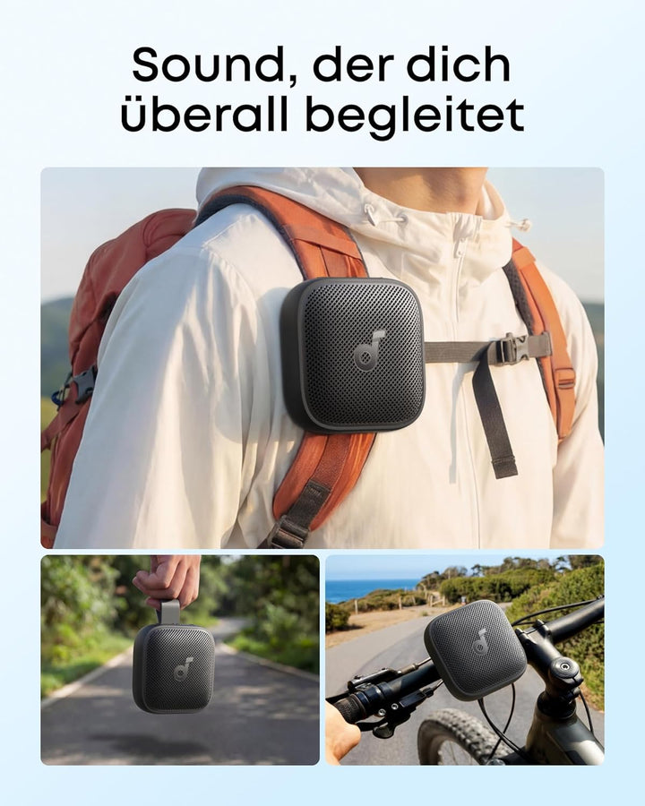 soundcore Boom Go 3i by Anker, tragbarer Lautsprecher mit 15W Sound, 24h Spielzeit, BassUp 2.0, Lade