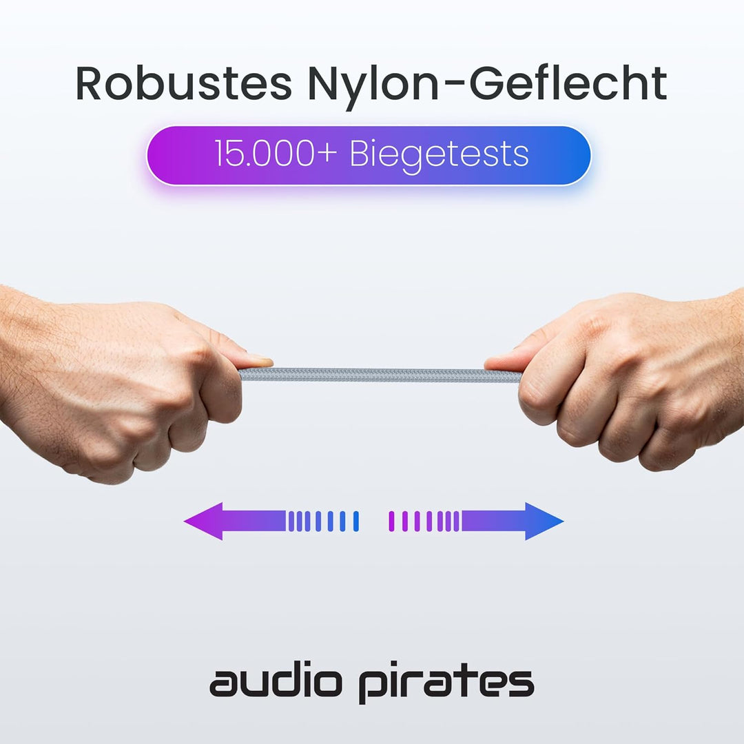 audio pirates Klinke auf Cinch | RCA-Kabel | 3,5mm-Klinkenkabel auf 2x Cinch-Kabel | Audio-Kabel für