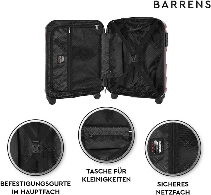 BARRENS Kabinenkoffer | Kabinengepäck | 55x40x20cm | 34 L | ABS-Material | Chiffrierschloss Reisekof