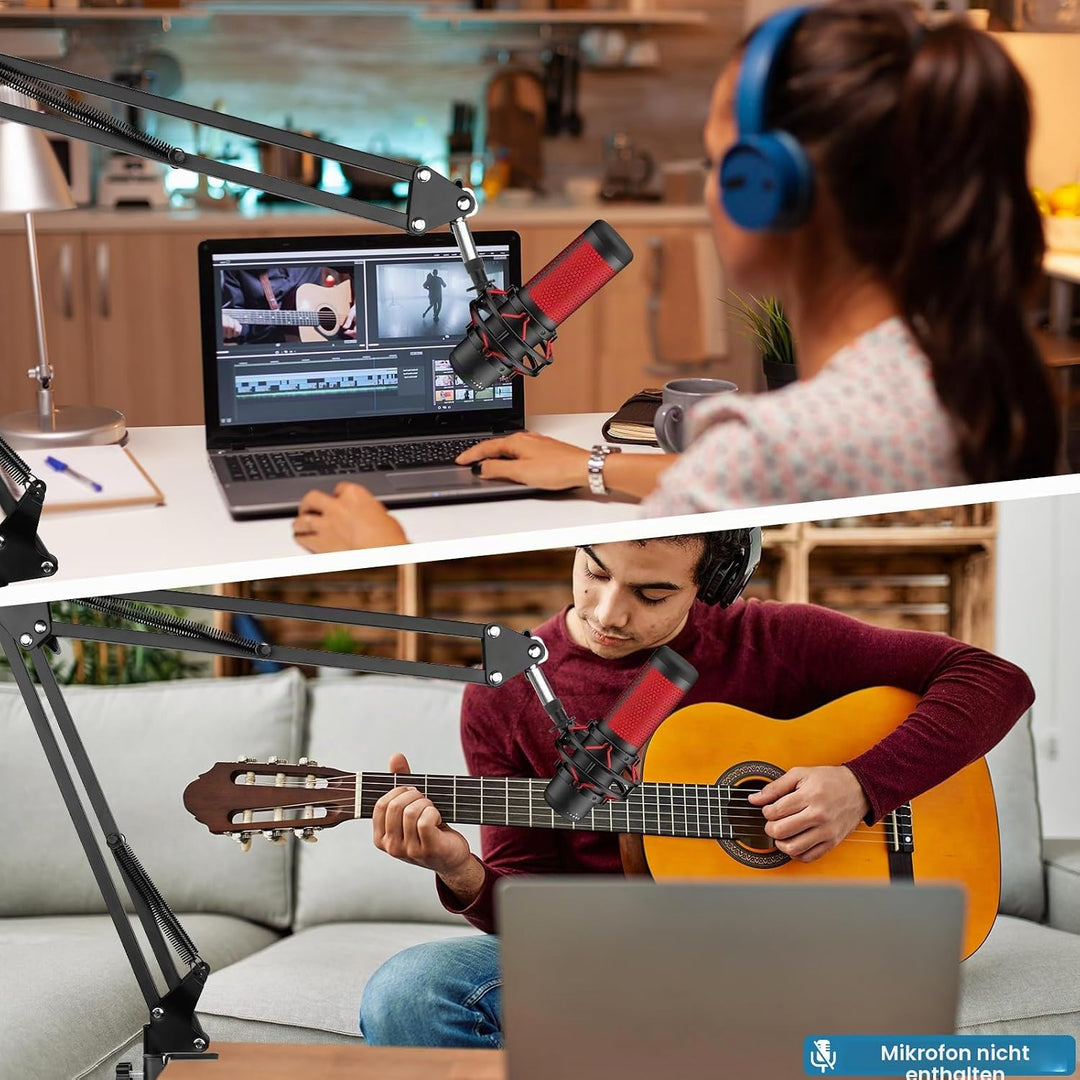 ChromLives Mikrofonarm Boom Arm für HyperX QuadCast Universal Mic Ständer Kompatibel mit HyperX Quad