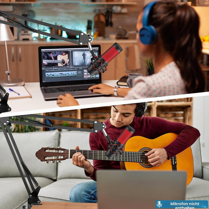 ChromLives Mikrofonarm Boom Arm für HyperX QuadCast Universal Mic Ständer Kompatibel mit HyperX Quad
