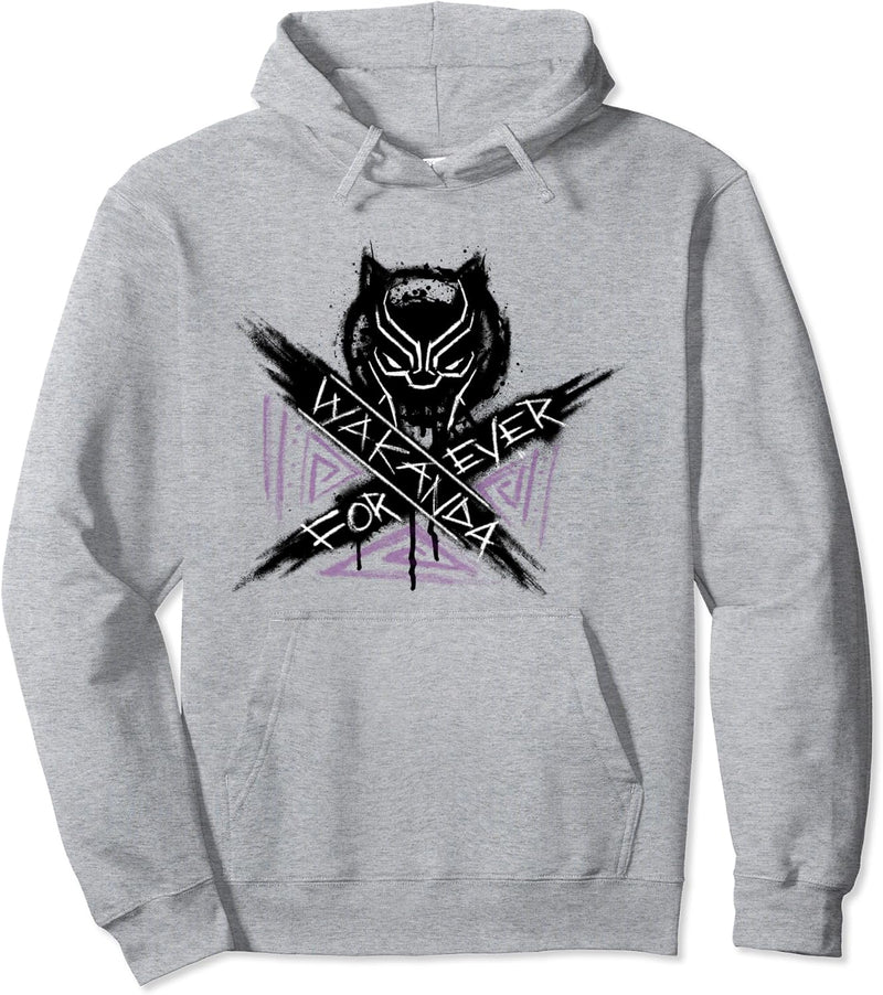 Marvel Black Panther Wakanda Forever Painted Pullover Hoodie