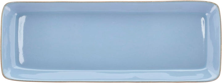 BITZ Servierplatte, Rechteckige Platte aus Steinzeug, 38 x 14 x 3,5 cm, Wood/Ocean 14 x 38 cm Wood/O
