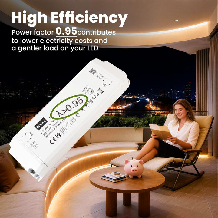 illuburg LED Trafo 24V Dimmbar Triac 33W - 100W für LED Strip Lampe LED Netzteil Treiber Transformat