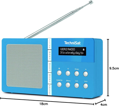 TechniSat TechniRadio 1 NRW-Edition tragbares Radio (DAB+, UKW, Radiowecker, 4 Direktwahltasten, Fav