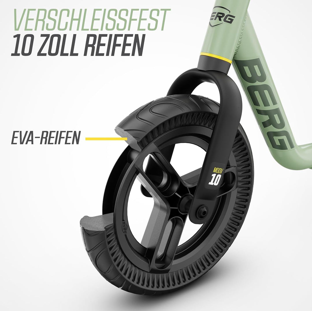BERG MOOV 10 Laufrad | ab 2 jahre | bis zu 30 kg | 10 Zoll | Lenkrad und Sattel Höhenverstellbar | S
