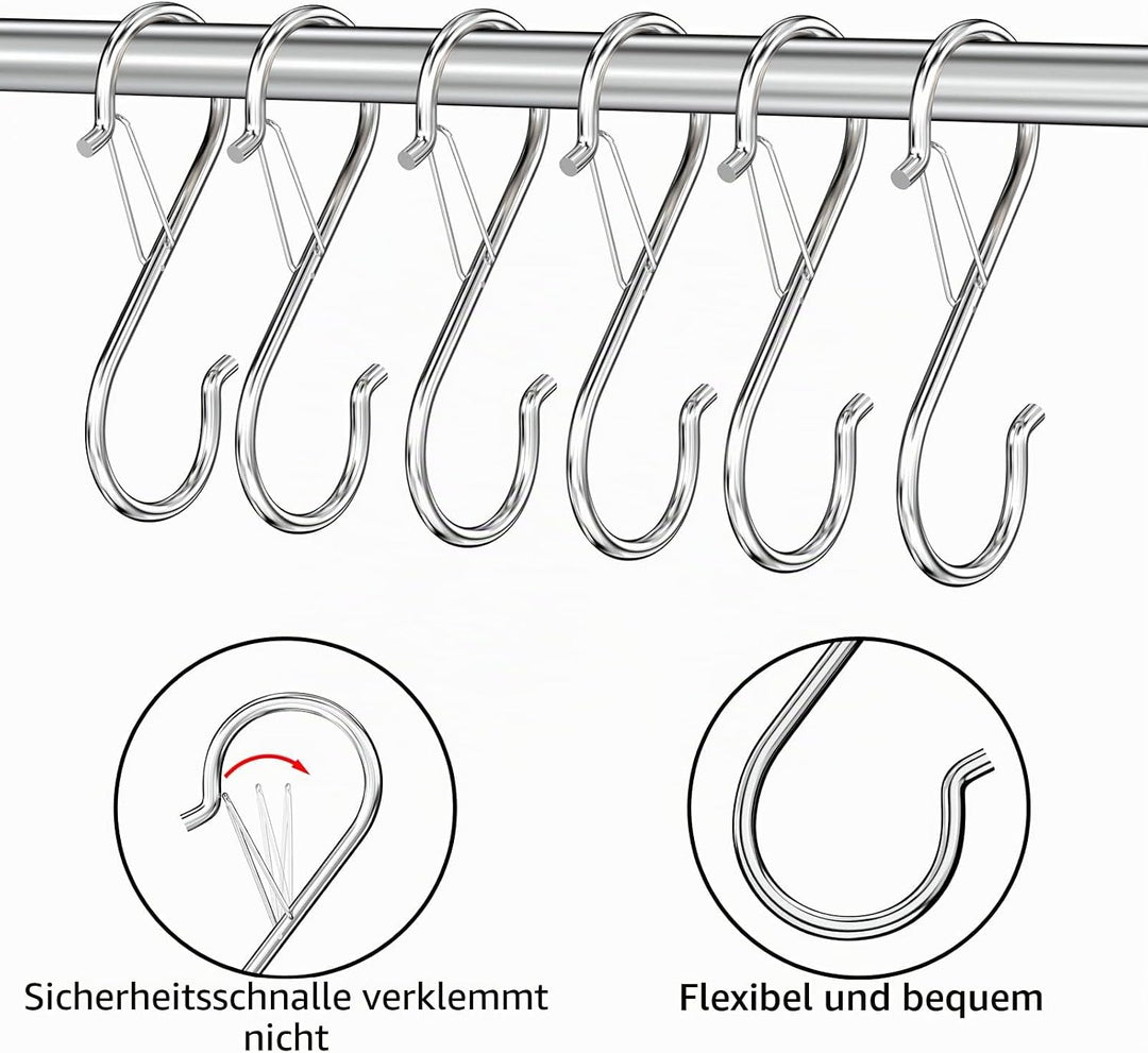 S Haken, Haken Zum Einhängen, Sicherheitsschnalle Design, 20 Stück küchenhaken Schwerlast Metall Hak