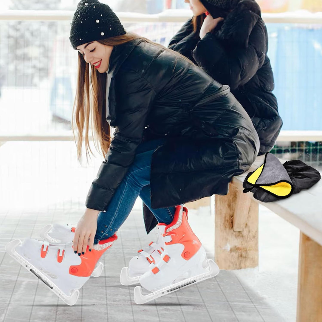 Herefun Schoner für Schlittschuhkufen, Kufenschoner Schlittschuhe Schwarze, Elastische Kufenstrümpfe