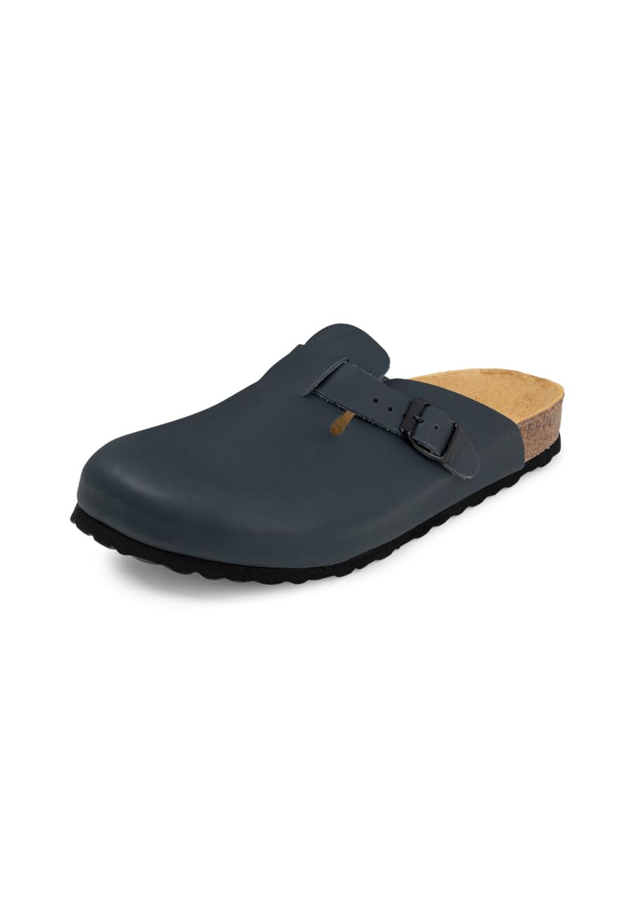 VITAFORM® Clogs für Damen und Herren| Extra-Breiter Hausschuh | Pantolette aus Vollrind-Leder | Arbe