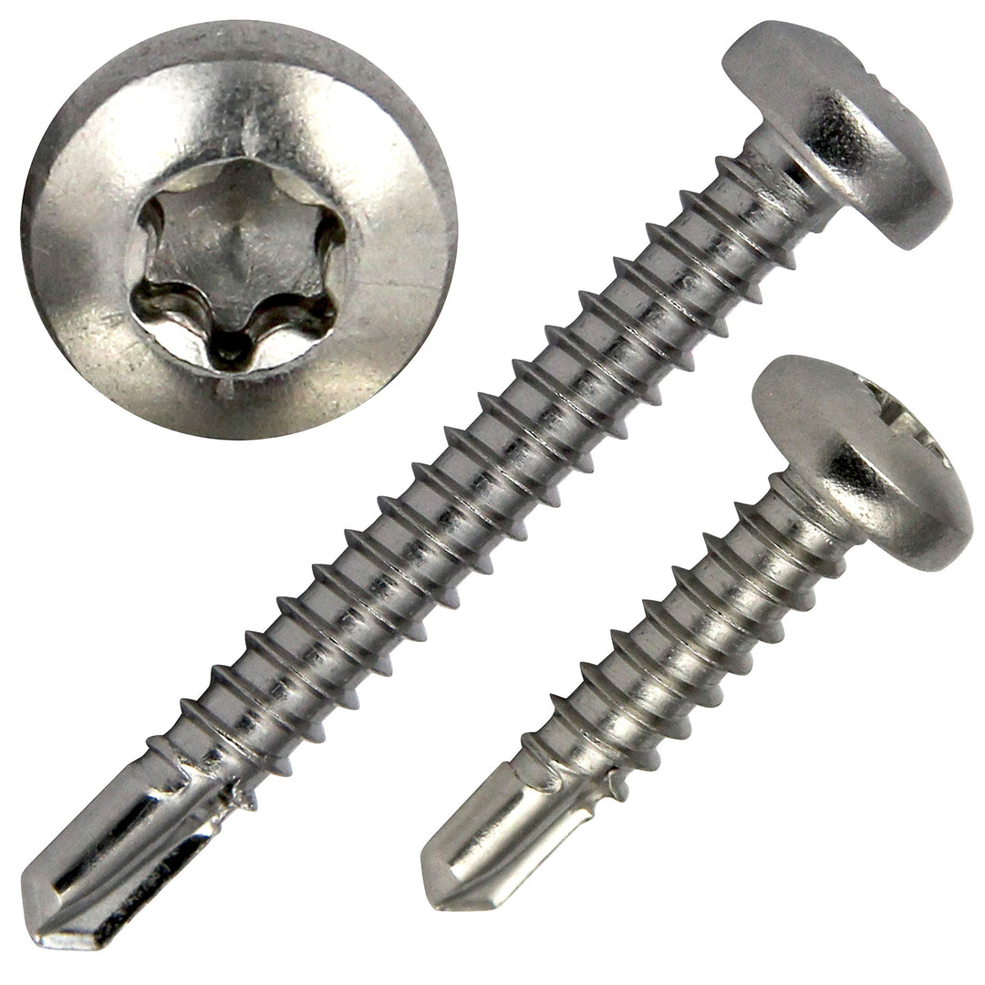 PROTECH 200 Stück Bohrschrauben Form M TORX 4,8x25 DIN 7504 Edelstahl A2 V2A Rostfrei Blechschrauben