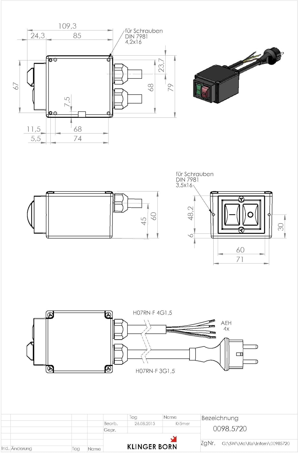 Starter Schalter 1Ph-230V/3kW Unterspannungsauslösung