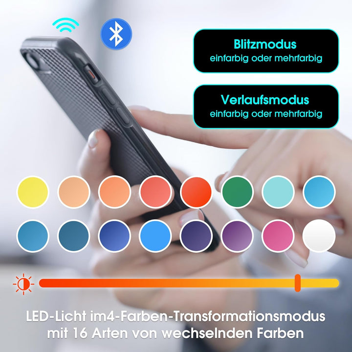 Merax LED Couchtisch Wohnzimmertisch mit Schubladen Hochglanz, Modern Beistelltisch Kaffeetisch mit