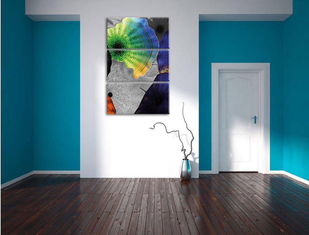 Pixxprint beeindruckender Quallen Schwarm als Leinwandbild/Grösse: 3 Teilig (120x80) cm/Wandbild/Kun