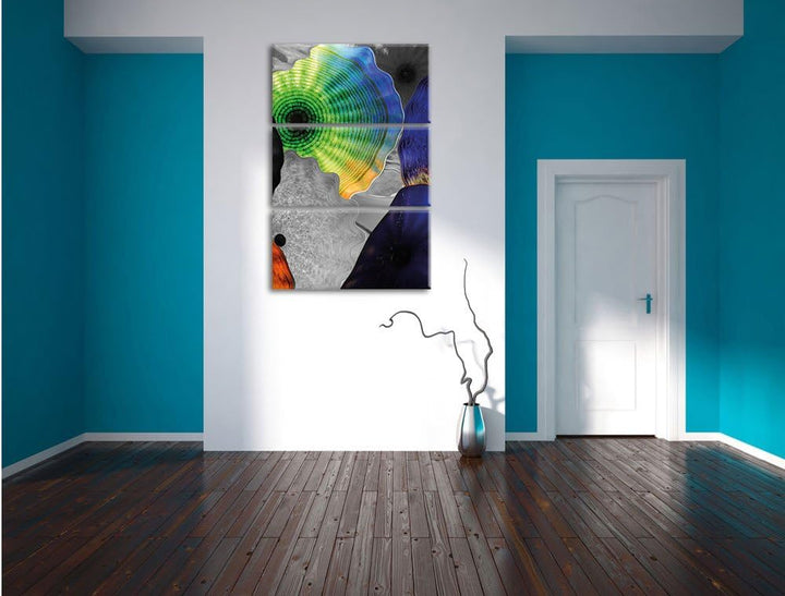 Pixxprint beeindruckender Quallen Schwarm als Leinwandbild/Grösse: 3 Teilig (120x80) cm/Wandbild/Kun