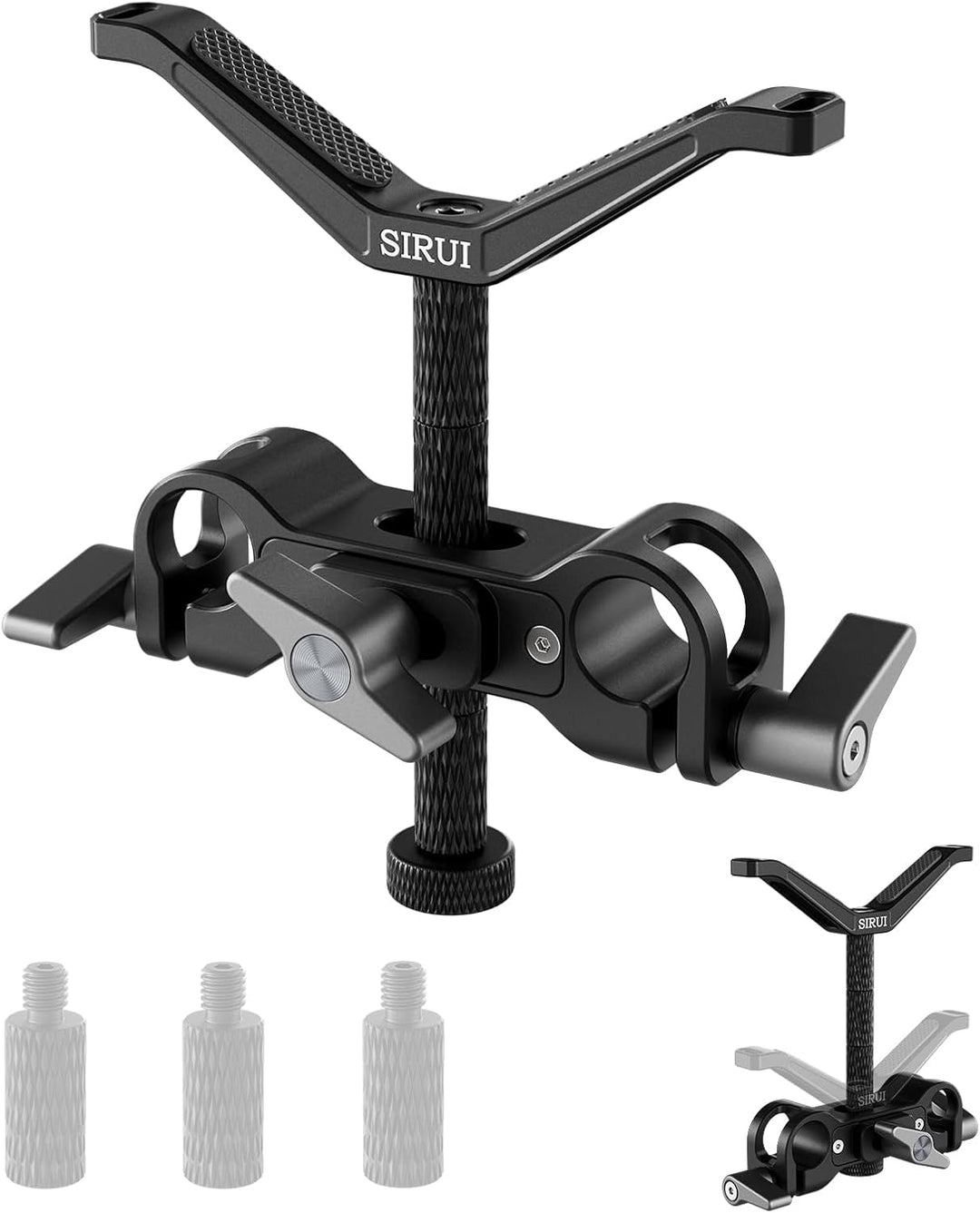 SIRUI AM-LB35 kameraobjektiv Unterstützung Lens Support, universelle 15mm Stangenklemme, 55mm Höhenv