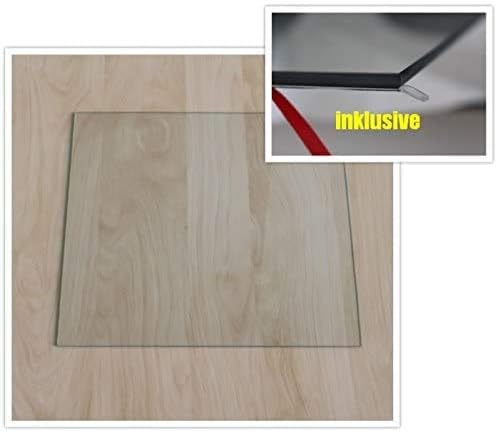 Rechteck 100x110cm - Funkenschutzplatte Kaminbodenplatte Glasplatte f. Kaminofen Ofenunterlage (Rech