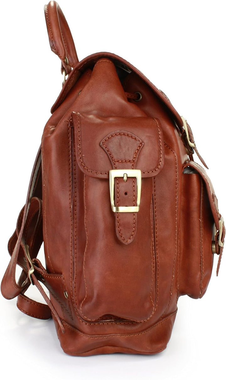 piké Rucksack ADONIA Echt Leder braun Herren, Damen - 003304