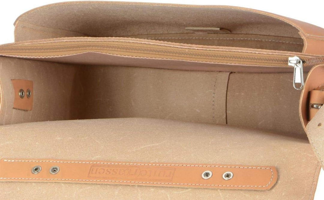 Ruitertassen Aktentasche Leder 36cm Damen Herren Business Schule 1 Fach Uni Umhängetasche Natur
