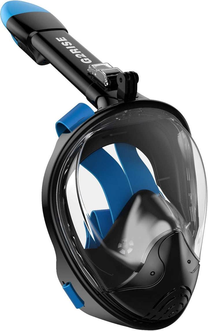 G2RISE® Schnorchelmaske, Tauchmaske, Faltbare CO2-sichere Schnorchel Vollmaske mit Kameraposition fü