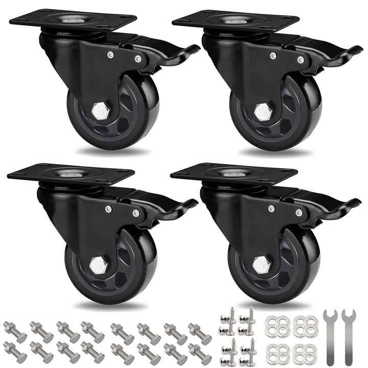 RRIUTO 4 Lenkrollen mit Bremse, 75 mm Transportrollen mit Bremse Strandkorbrollen Möbelrollen für Mö