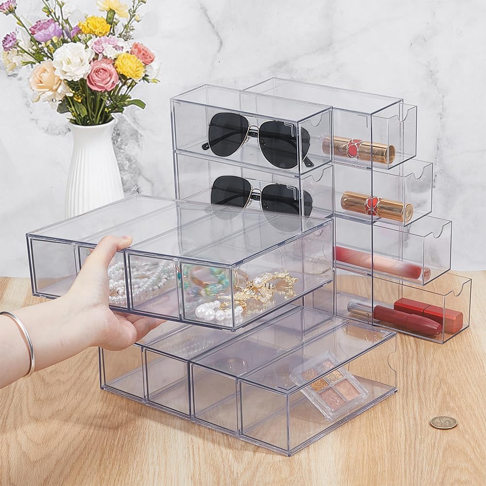 NBEADS 4 Stück Acryl Washi Tape Organizer, Durchsichtiger Washi Tape Aufbewahrungshalter Mit 4 Schub