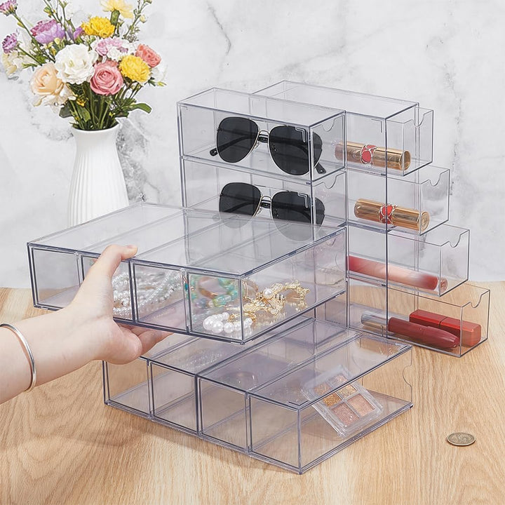 NBEADS 4 Stück Acryl Washi Tape Organizer, Durchsichtiger Washi Tape Aufbewahrungshalter Mit 4 Schub