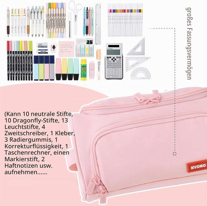 HVOMO Federmäppchen mit grossem Fassungsvermögen, hohe Aufbewahrungstasche, Marker, Stifte-Etui, ein