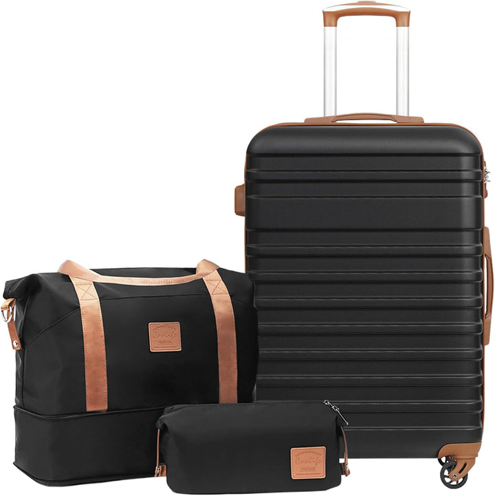 COOLIFE Koffer Trolley Koffer Reisekoffer von ABS Hartschalen Trolley 4 Rollen TSA-Schloss Der Koffe